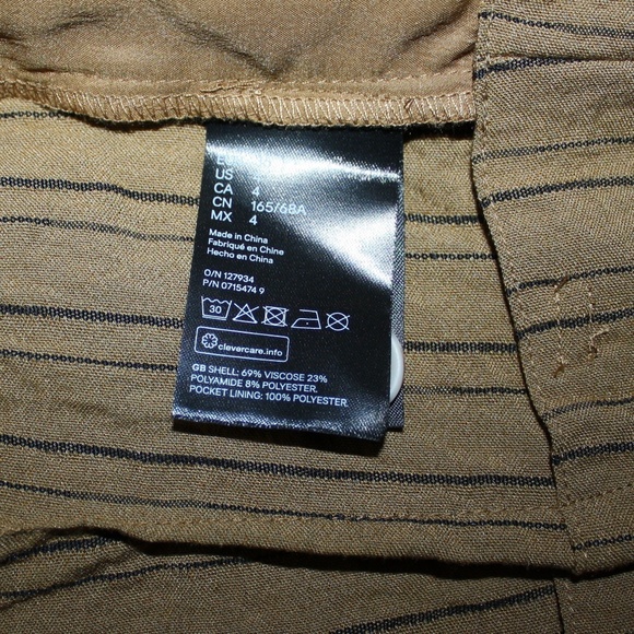 H&M Brown Black Button Front Paper Bag Mini Skirt - Picture 6 of 9